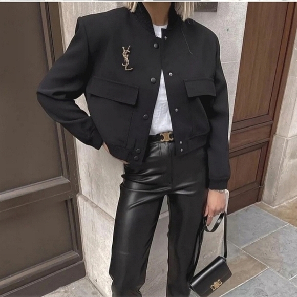 ZARA MAXI POCKET BOMBER JACKET BLACK NWT - Picture 2 of 13